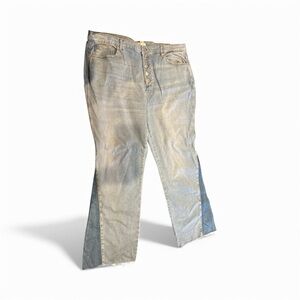 Forever 21 Two-Tone High-Waisted bootcut Jeans